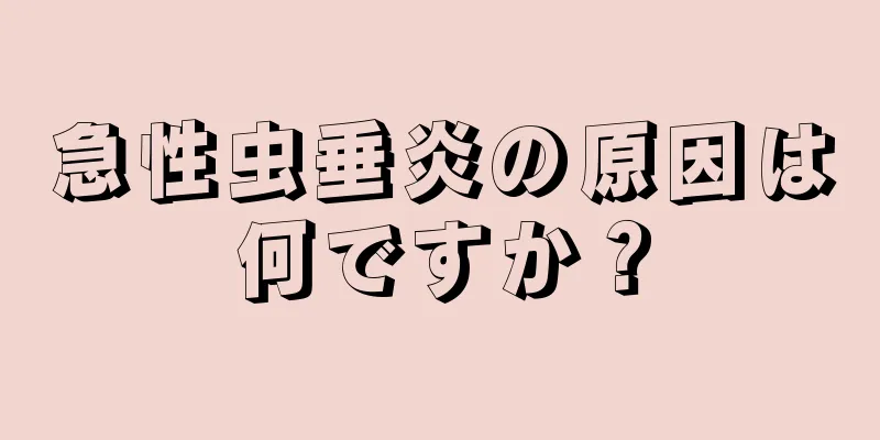 急性虫垂炎の原因は何ですか？
