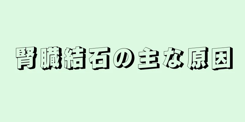 腎臓結石の主な原因