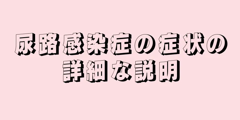 尿路感染症の症状の詳細な説明