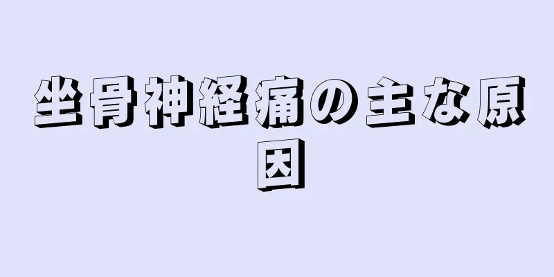 坐骨神経痛の主な原因