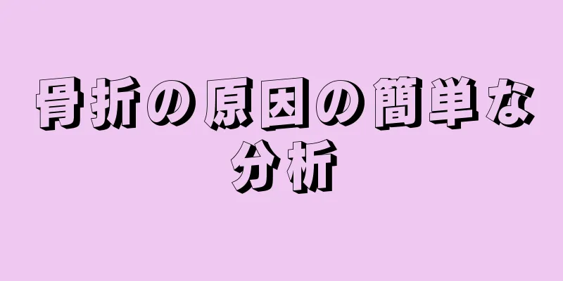 骨折の原因の簡単な分析