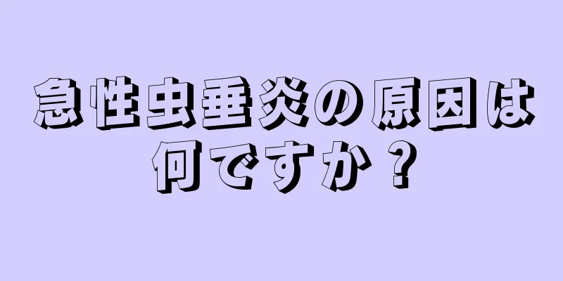 急性虫垂炎の原因は何ですか？