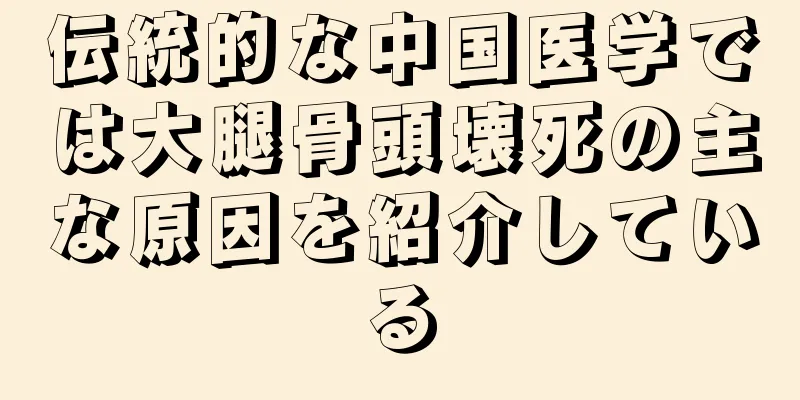 伝統的な中国医学では大腿骨頭壊死の主な原因を紹介している