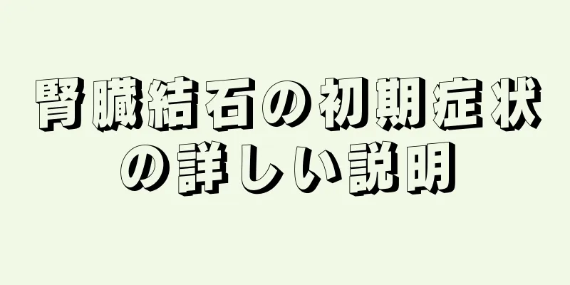 腎臓結石の初期症状の詳しい説明
