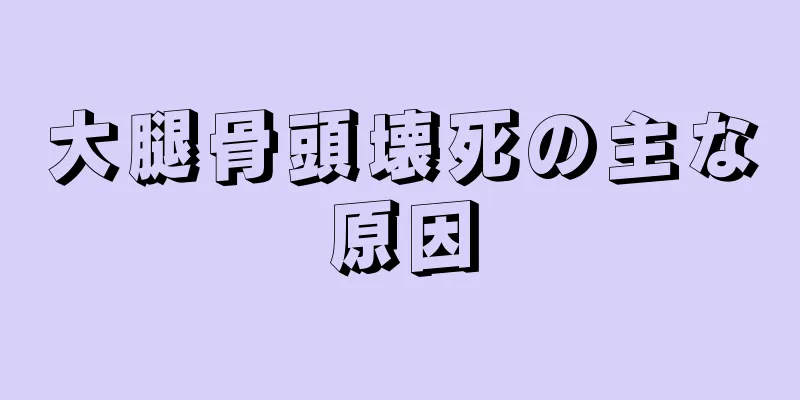大腿骨頭壊死の主な原因