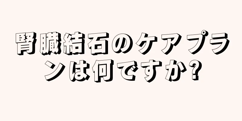 腎臓結石のケアプランは何ですか?