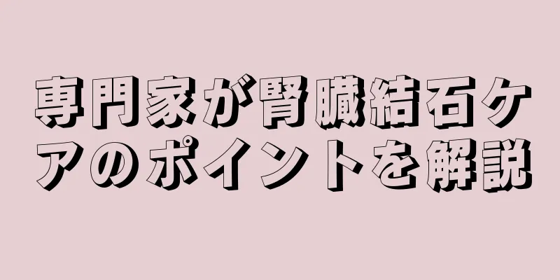 専門家が腎臓結石ケアのポイントを解説