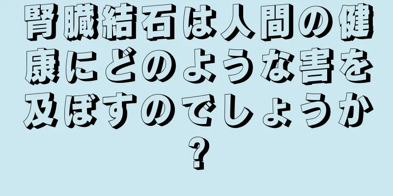 腎臓結石は人間の健康にどのような害を及ぼすのでしょうか?