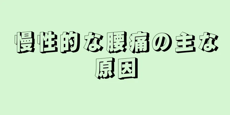 慢性的な腰痛の主な原因