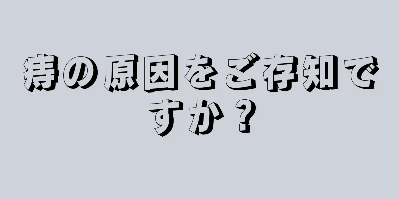痔の原因をご存知ですか？
