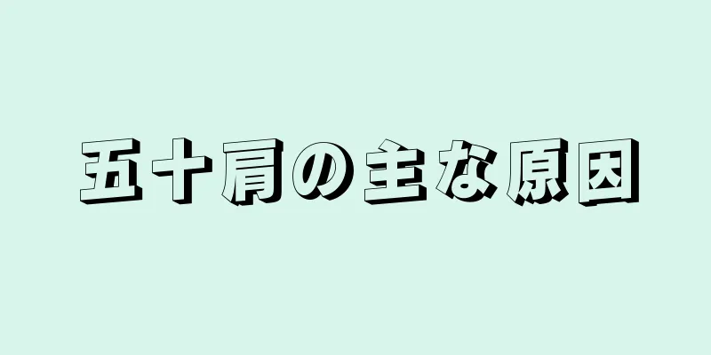 五十肩の主な原因
