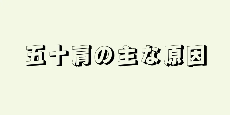 五十肩の主な原因