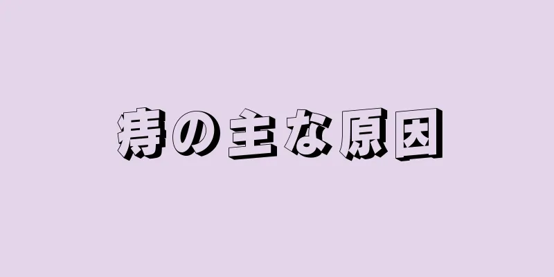 痔の主な原因