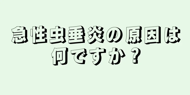 急性虫垂炎の原因は何ですか？
