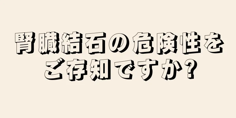 腎臓結石の危険性をご存知ですか?
