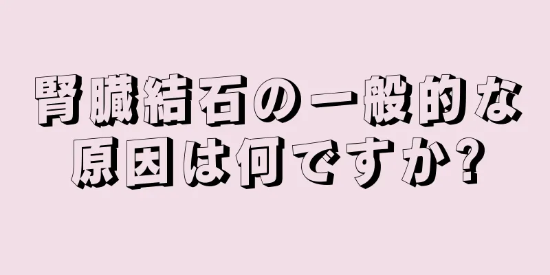 腎臓結石の一般的な原因は何ですか?