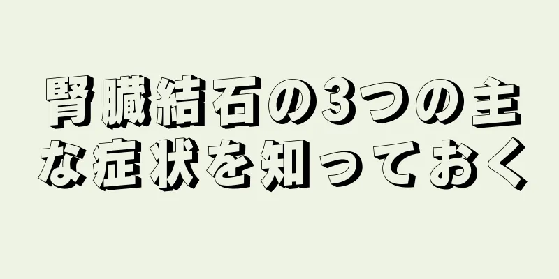 腎臓結石の3つの主な症状を知っておく