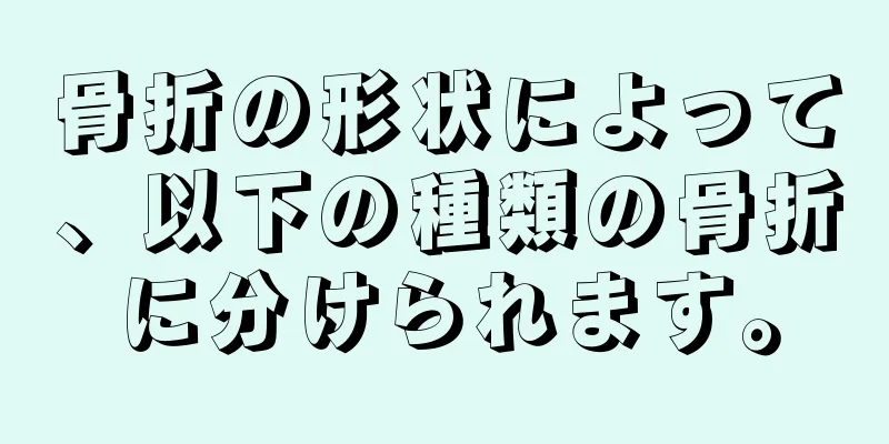 骨折の形状によって、以下の種類の骨折に分けられます。