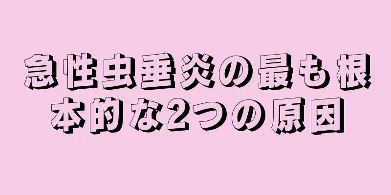 急性虫垂炎の最も根本的な2つの原因