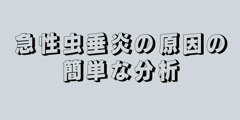急性虫垂炎の原因の簡単な分析