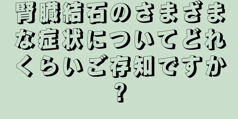 腎臓結石のさまざまな症状についてどれくらいご存知ですか?