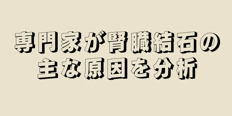 専門家が腎臓結石の主な原因を分析
