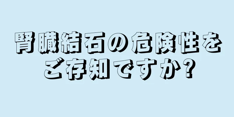 腎臓結石の危険性をご存知ですか?