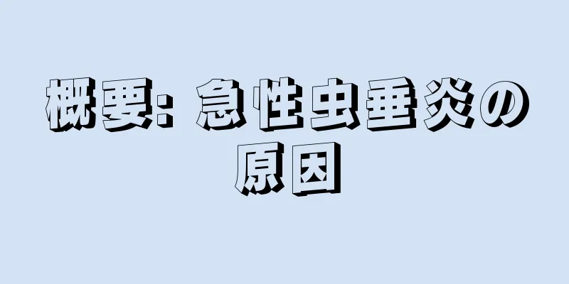 概要: 急性虫垂炎の原因