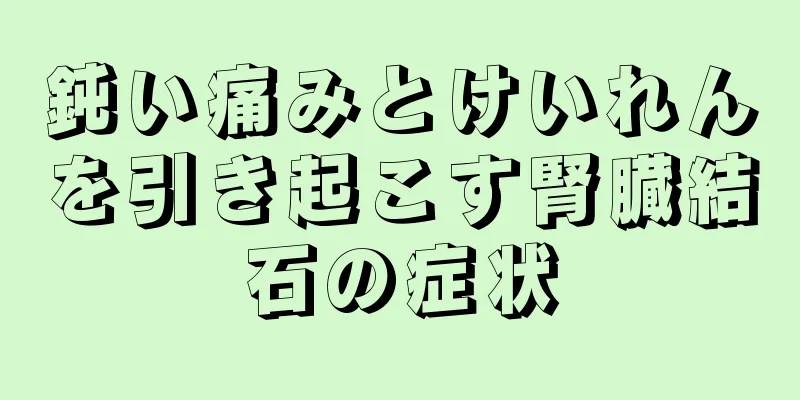 鈍い痛みとけいれんを引き起こす腎臓結石の症状