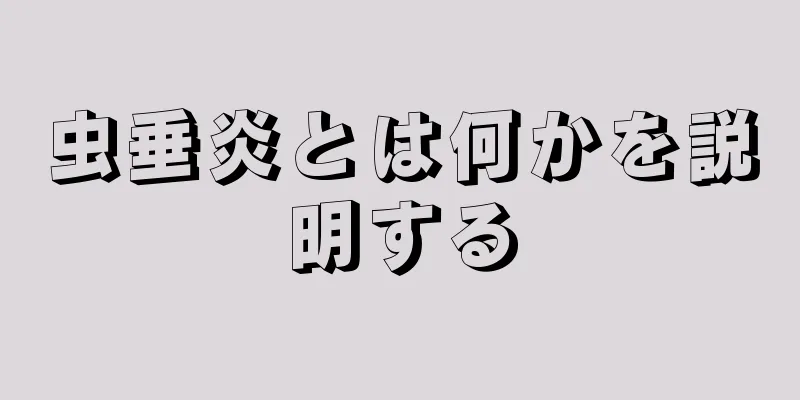 虫垂炎とは何かを説明する