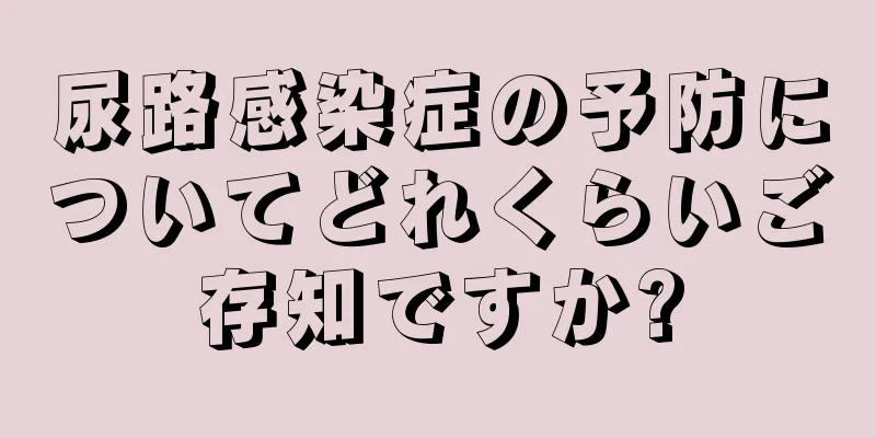 尿路感染症の予防についてどれくらいご存知ですか?