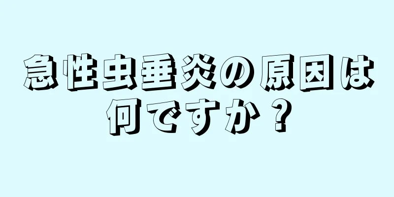 急性虫垂炎の原因は何ですか？