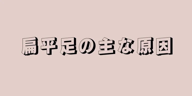 扁平足の主な原因