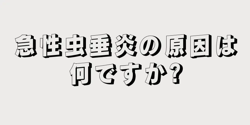 急性虫垂炎の原因は何ですか?