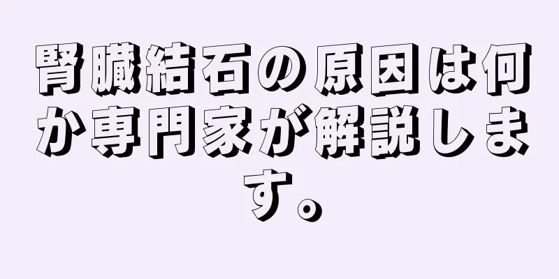 腎臓結石の原因は何か専門家が解説します。