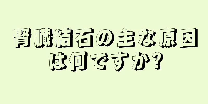 腎臓結石の主な原因は何ですか?