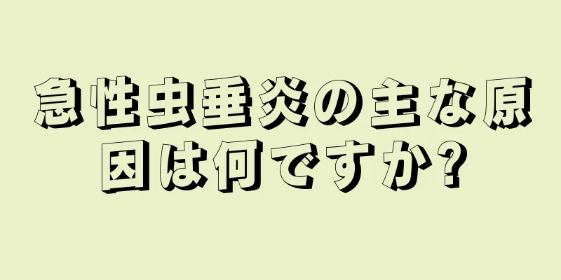 急性虫垂炎の主な原因は何ですか?
