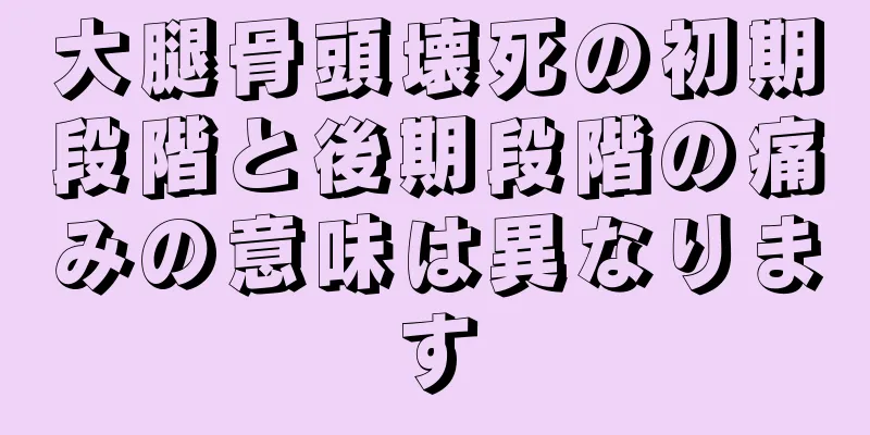大腿骨頭壊死の初期段階と後期段階の痛みの意味は異なります