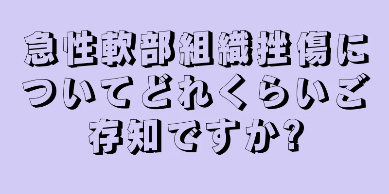 急性軟部組織挫傷についてどれくらいご存知ですか?
