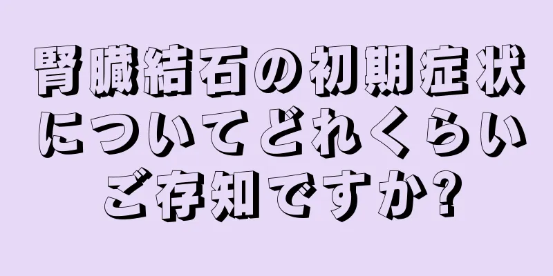 腎臓結石の初期症状についてどれくらいご存知ですか?