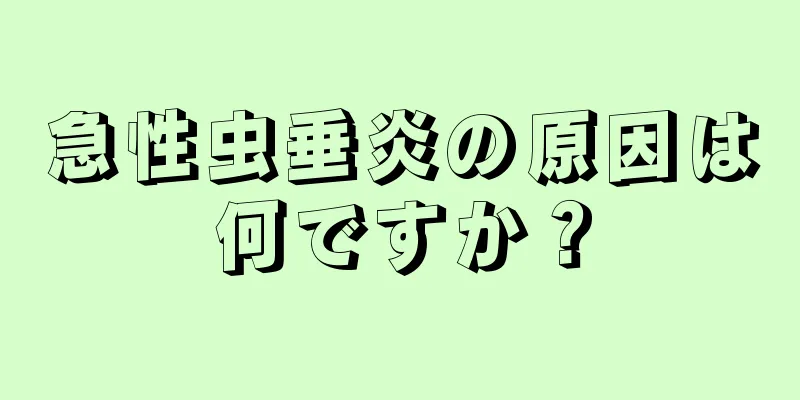 急性虫垂炎の原因は何ですか？