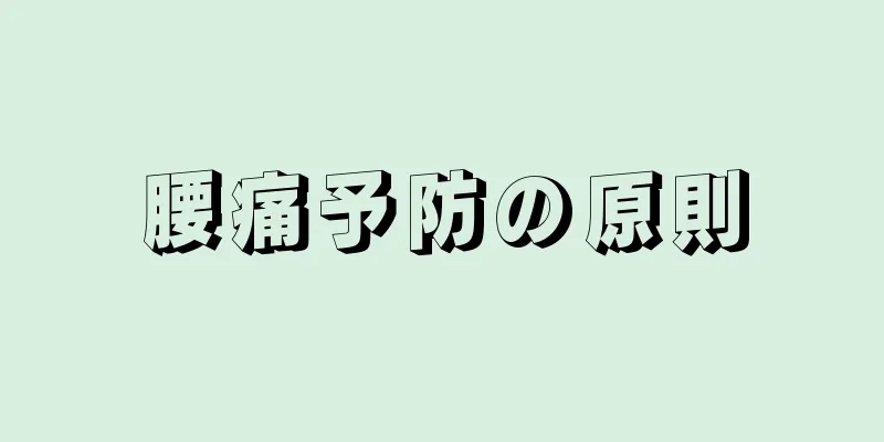 腰痛予防の原則