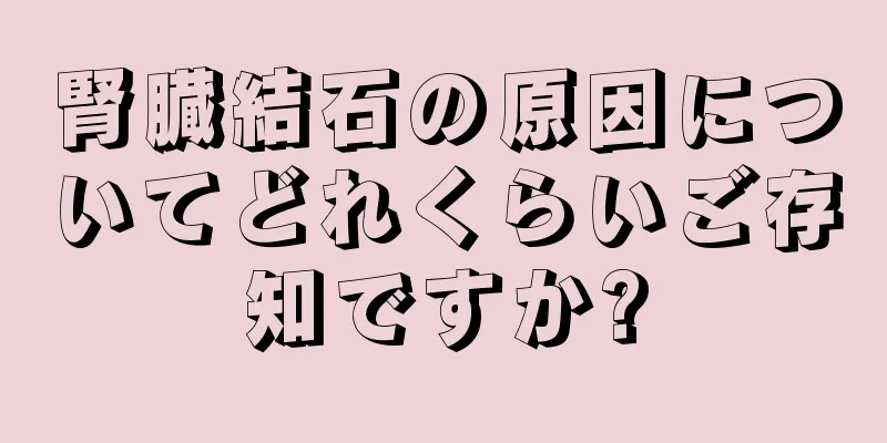 腎臓結石の原因についてどれくらいご存知ですか?