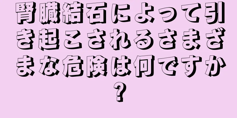 腎臓結石によって引き起こされるさまざまな危険は何ですか?