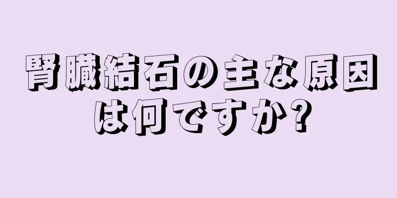 腎臓結石の主な原因は何ですか?