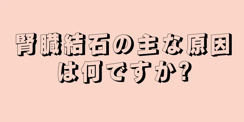 腎臓結石の主な原因は何ですか?