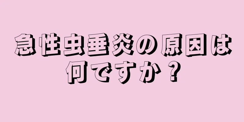 急性虫垂炎の原因は何ですか？