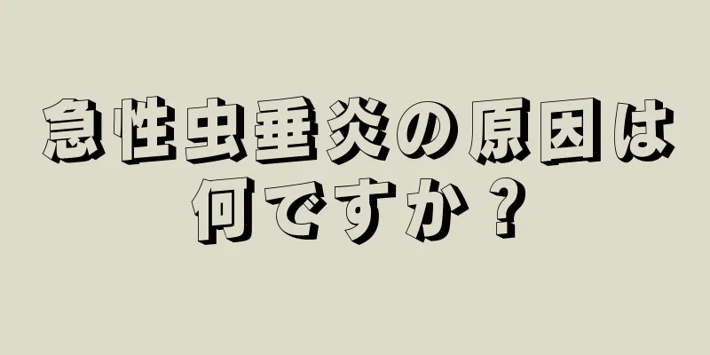 急性虫垂炎の原因は何ですか？
