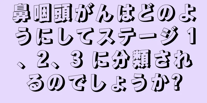 鼻咽頭がんはどのようにしてステージ 1、2、3 に分類されるのでしょうか?