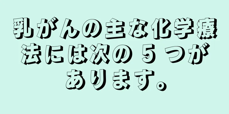 乳がんの主な化学療法には次の 5 つがあります。